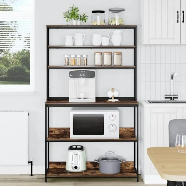 vidaXL Köksö>Köks hylla Rökt ek 100 x 40 x 168 cm Konstruerat trä