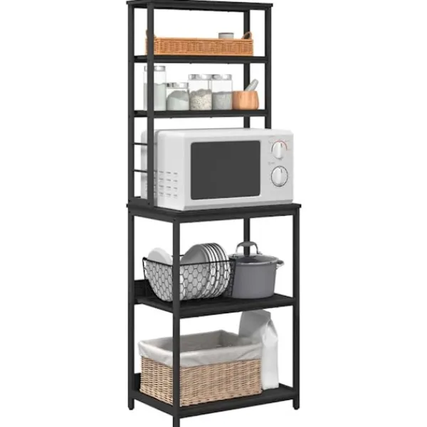 vidaXL Köksö>Köks hylla Svart Ek 60 x 40 x 168 cm Konstruerat trä