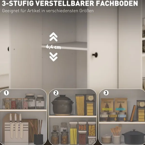 Northio Köksö>Köksö köksvagn på hjul med bänkskiva, låda, köksskåp rullbar med hylla, kryddställ, handdukstork, serveringsvagn köksvagn vit