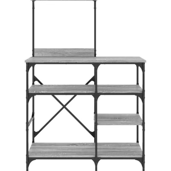 vidaXL Hyllor>Kökshylla grå sonoma 90x40x132 cm konstruerat trä och metall