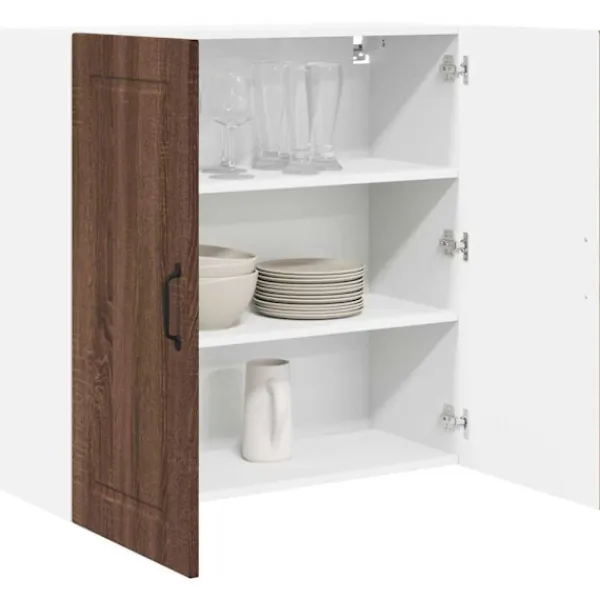 vidaXL Skåp>Köksskåp med hylla Brun Ek 80 x 31 x 80 cm Konstruerat trä
