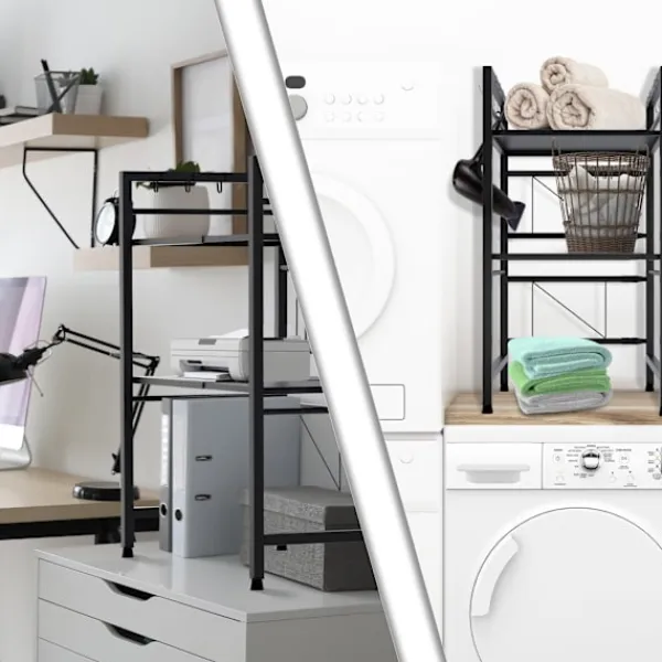 BellaFurn Hyllor>Köksställ - lagringsställ - flexibelt förvaringsutrymme - enkel montering | Färg: Svart | Storlek: 3-steg