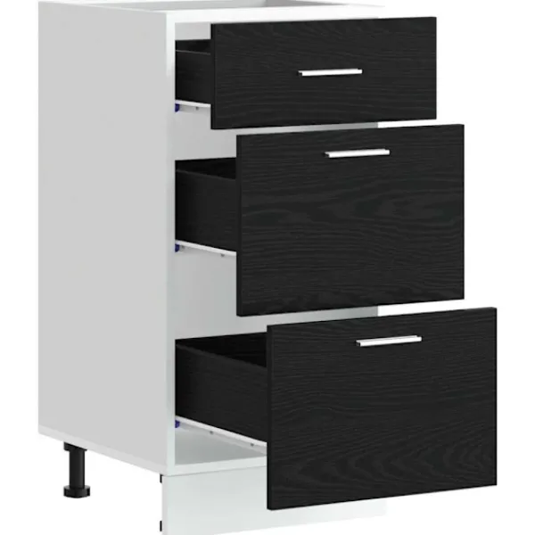 vidaXL Skåp>Köksunderskåp Svart Ek 40 x 46 x 81,5 cm Konstruerat trä