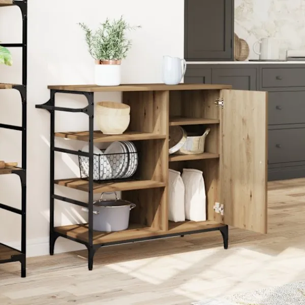 vidaXL Köksö>Köksvagn Artisan Ek 87.5 x 39 x 84.5 cm Konstruerat trä