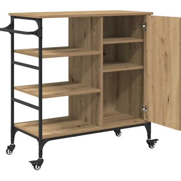 vidaXL Köksö>Köksvagn Artisan Ek 87.5 x 39 x 84.5 cm Konstruerat trä