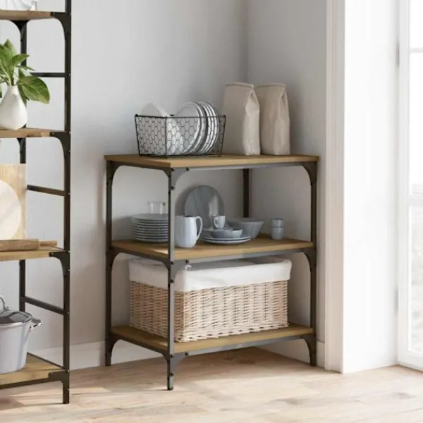 vidaXL Köksö>Köksvagn Artisan Ek 60 x 41 x 76 cm Konstruerat trä