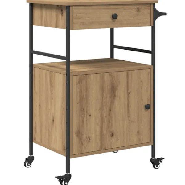 vidaXL Köksö>Köksvagn Artisan Ek 56 x 43 x 89,5 cm Konstruerat trä