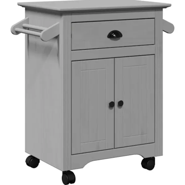 vidaXL Köksö>Köksvagn BODO grå 72x45x80 cm