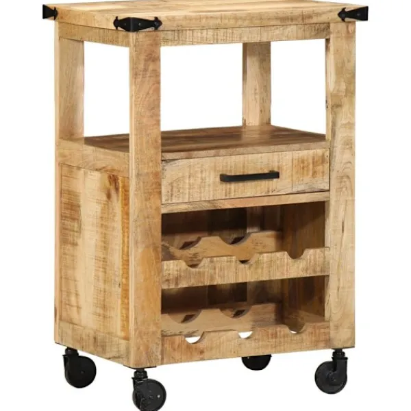 vidaXL Köksö>Köksvagn Brun 55 x 40 x 80 cm Massivt mangoträ