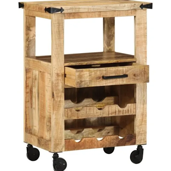 vidaXL Köksö>Köksvagn Brun 55 x 40 x 80 cm Massivt mangoträ
