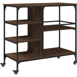 vidaXL Köksö>Köksvagn brun ek 100x45x89,5 cm konstruerat trä