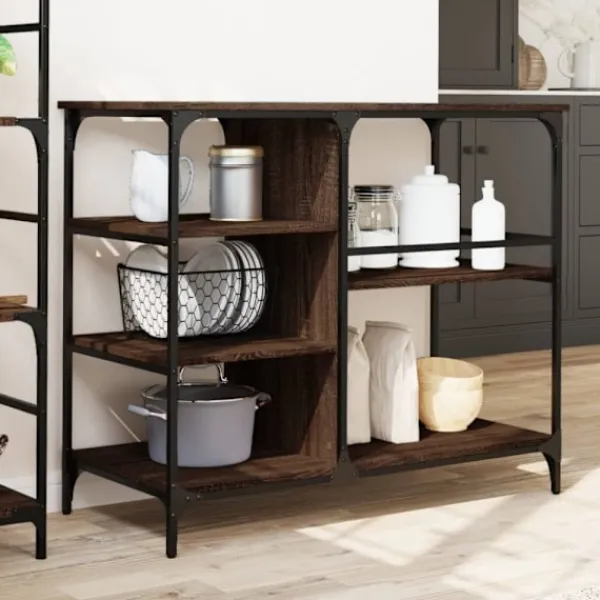 vidaXL Köksö>Köksvagn brun ek 100x45x89,5 cm konstruerat trä