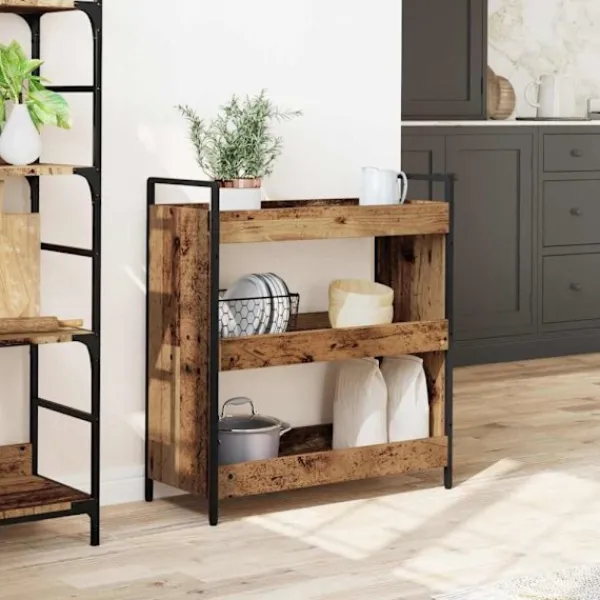 vidaXL Köksö>Köksvagn Gammalt trä 70 x 30 x 82 cm Konstruerat trä