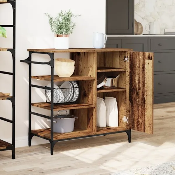 vidaXL Köksö>Köksvagn Gammalt trä 87.5 x 39 x 84.5 cm Konstruerat trä