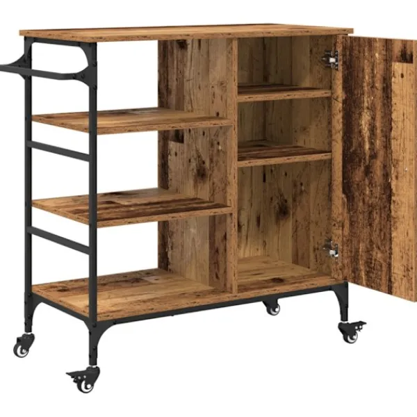 vidaXL Köksö>Köksvagn Gammalt trä 87.5 x 39 x 84.5 cm Konstruerat trä
