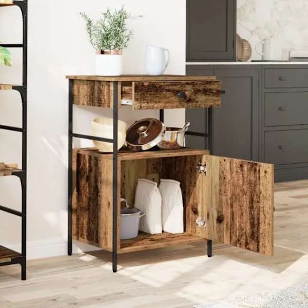 vidaXL Köksö>Köksvagn Gammalt trä 56 x 43 x 89,5 cm Konstruerat trä