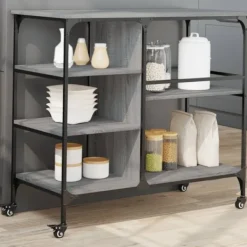 vidaXL Köksö>Köksvagn grå sonoma 100x45x89,5 cm konstruerat trä