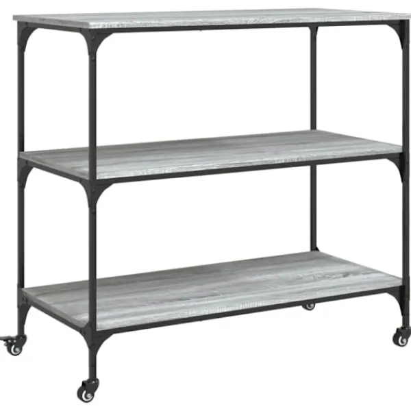 vidaXL Köksö>Köksvagn grå sonoma 102x50x95 cm konstruerat trä