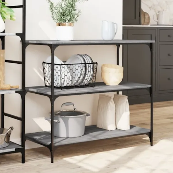 vidaXL Köksö>Köksvagn grå sonoma 102x50x95 cm konstruerat trä