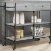 vidaXL Köksö>Köksvagn grå sonoma 105x42x95 cm konstruerat trä