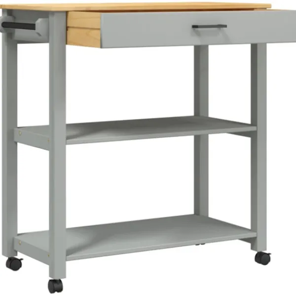 vidaXL Köksö>Köksvagn MONZA 84x40x88,5 cm massivt furu