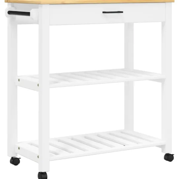 vidaXL Köksö>Köksvagn MONZA 84x40x88,5 cm massivt furu