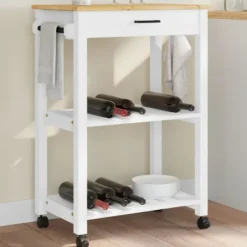 vidaXL Köksö>Köksvagn MONZA 60x40x88,5 cm massivt furu