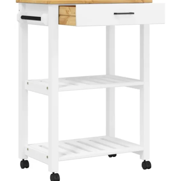 vidaXL Köksö>Köksvagn MONZA 60x40x88,5 cm massivt furu