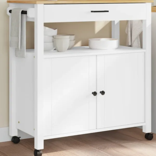 vidaXL Köksö>Köksvagn MONZA 84x40x88,5 cm massivt furu