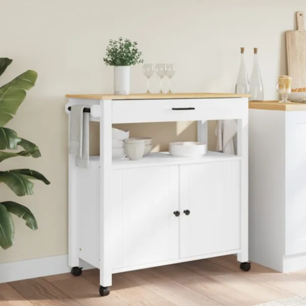 vidaXL Köksö>Köksvagn MONZA 84x40x88,5 cm massivt furu