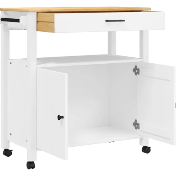 vidaXL Köksö>Köksvagn MONZA 84x40x88,5 cm massivt furu