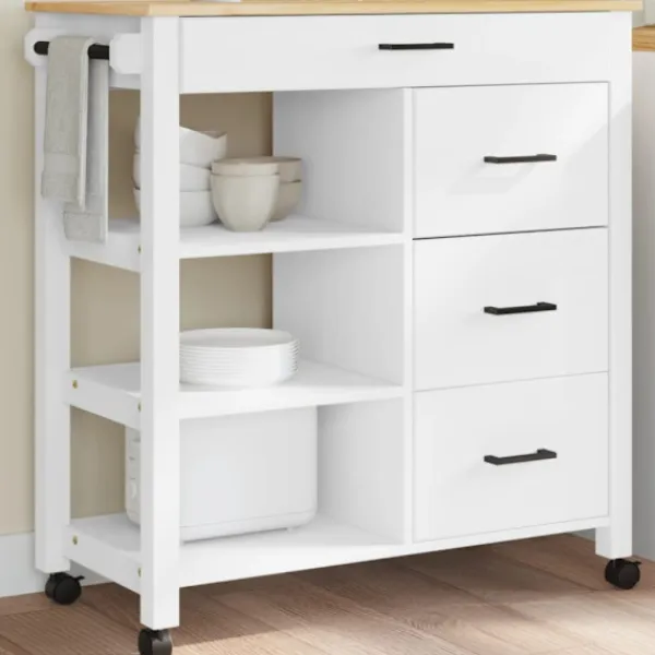 vidaXL Köksö>Köksvagn MONZA 84x40x88,5 cm massivt furu