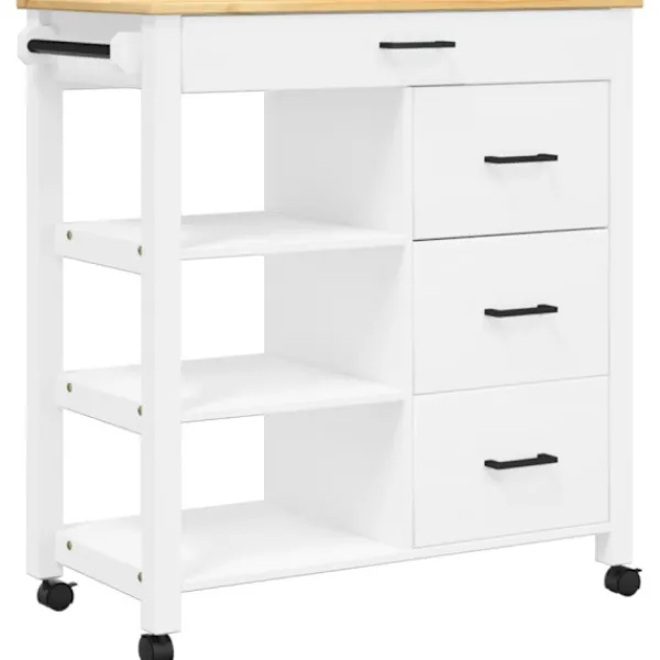 vidaXL Köksö>Köksvagn MONZA 84x40x88,5 cm massivt furu