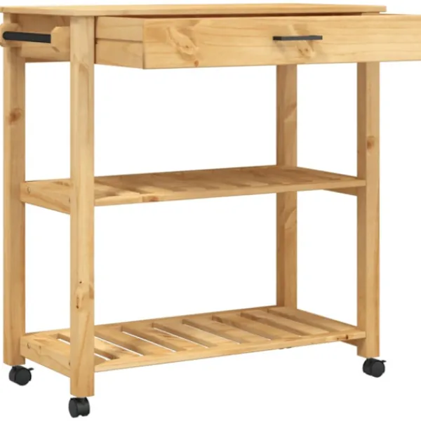 vidaXL Köksö>Köksvagn MONZA 84x40x88,5 cm massivt furu
