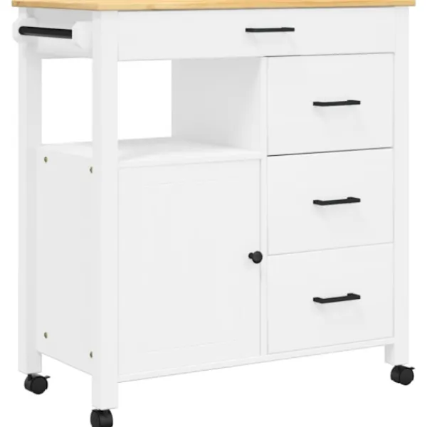 vidaXL Köksö>Köksvagn MONZA 84x40x88,5 cm massivt furu