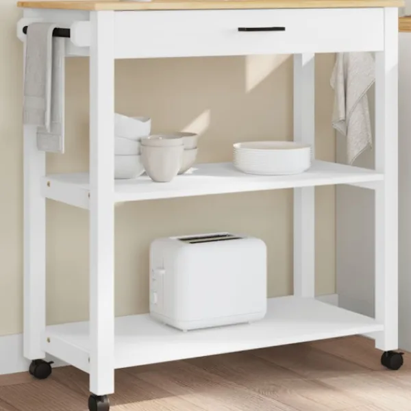 vidaXL Köksö>Köksvagn MONZA 84x40x88,5 cm massivt furu