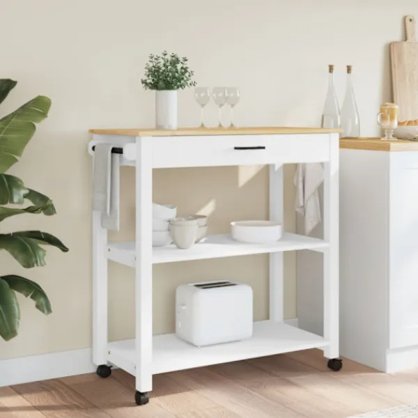 vidaXL Köksö>Köksvagn MONZA 84x40x88,5 cm massivt furu