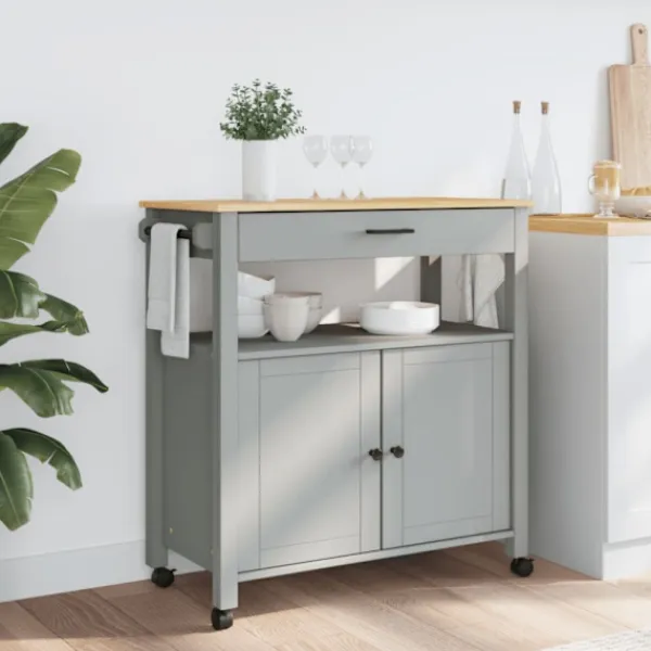vidaXL Köksö>Köksvagn MONZA 84x40x88,5 cm massivt furu