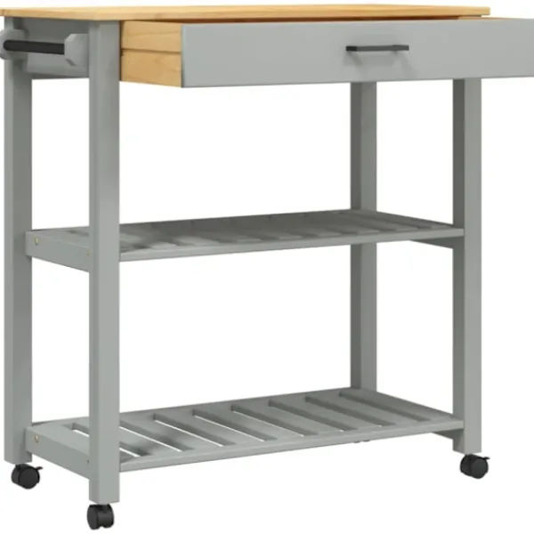 vidaXL Köksö>Köksvagn MONZA 84x40x88,5 cm massivt furu