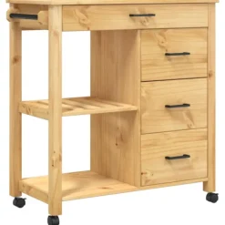 vidaXL Köksö>Köksvagn MONZA 84x40x88,5 cm massivt furu