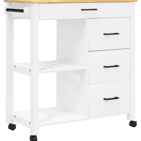 vidaXL Köksö>Köksvagn MONZA 84x40x88,5 cm massivt furu