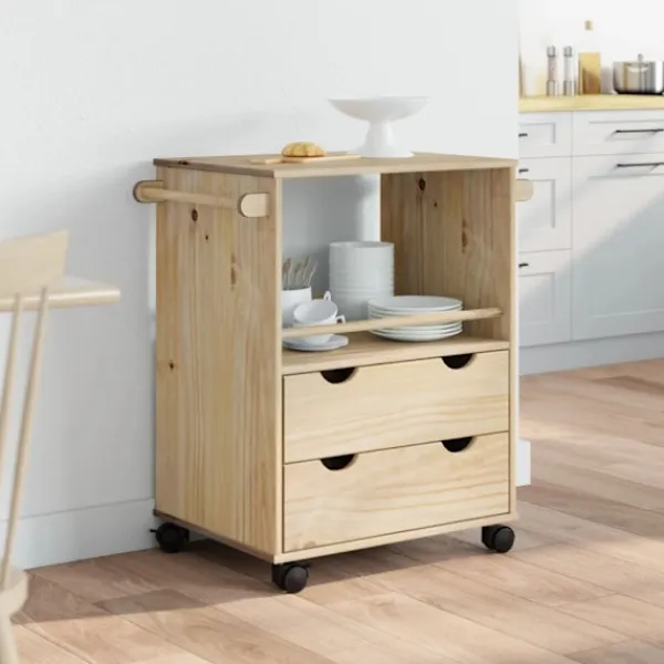 vidaXL Köksö>Köksvagn OTTA 59x45x80 cm massivt furu