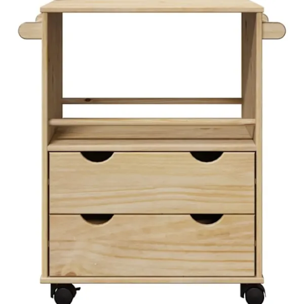vidaXL Köksö>Köksvagn OTTA 59x45x80 cm massivt furu