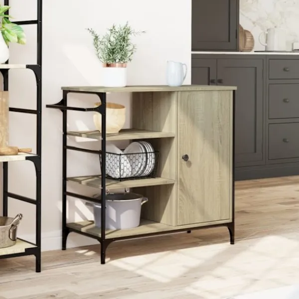 vidaXL Köksö>Köksvagn sonoma-ek 87,5x38,5x84,5 cm konstruerat trä