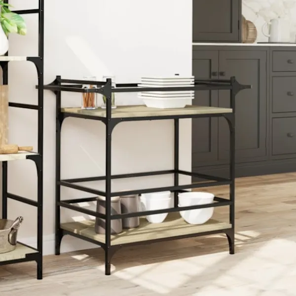 vidaXL Köksö>Köksvagn sonoma-ek 82x40x78,5 cm konstruerat trä