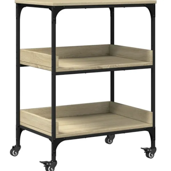 vidaXL Köksö>Köksvagn sonoma-ek 60x41x80,5 cm konstruerat trä