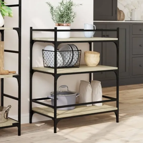 vidaXL Köksö>Köksvagn sonoma-ek 65x40x86,5 cm konstruerat trä