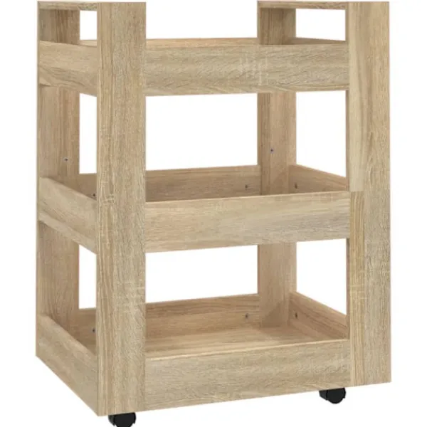 vidaXL Köksö>Köksvagn sonoma-ek 60x45x80 cm konstruerat trä