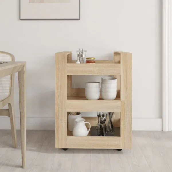 vidaXL Köksö>Köksvagn sonoma-ek 60x45x80 cm konstruerat trä