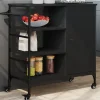 vidaXL Köksö>Köksvagn svart 87,5x38,5x84,5 cm konstruerat trä